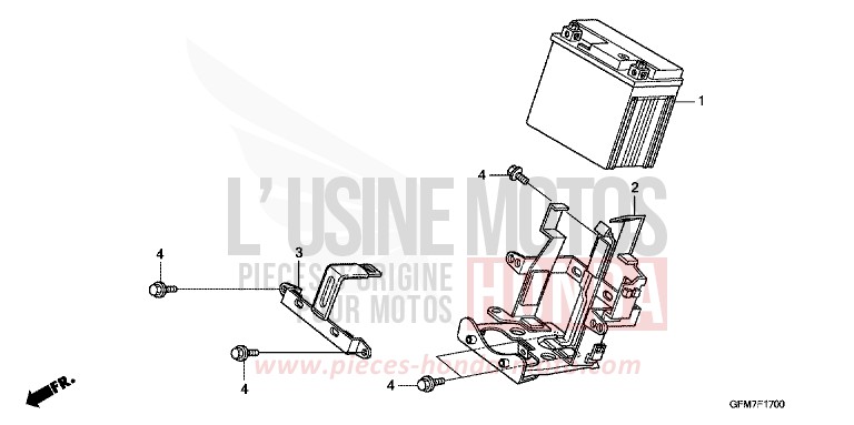 BATTERIE (NHX110WH8) de NHX 110 Lead COSMIC SILVER METALLIC (NHA19) de 2008